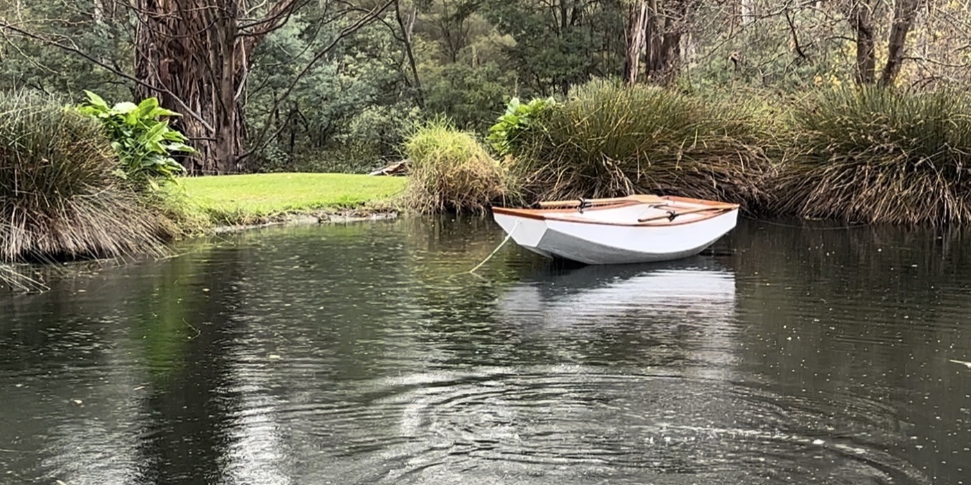 Peaceful pond and native garden at Dark Horse Café